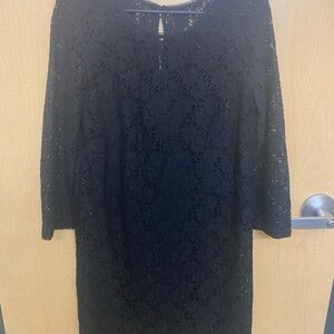 Elegant Black Floral Lace Dress